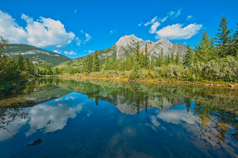 Canada-Alberta-Kananaskis Country Mount Lorette reflects in Lorette Ponds art print by Jaynes Gallery for $57.95 CAD